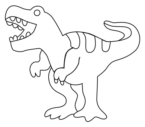 T Rex Emoji Coloring Page